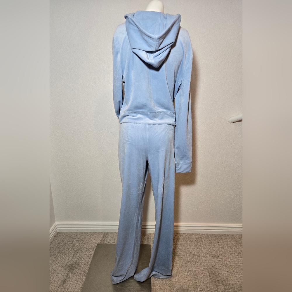 Juicy Couture Velour Tracksuit Baby Blue With Rhinestones Large - Picture 4 of 9